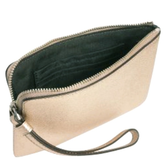 NWT Coach Gold Leather Wristlet - Picture 2 of 11